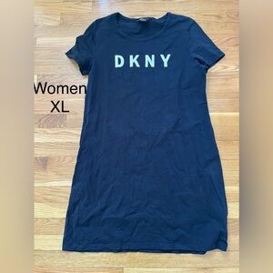 DKNY Black Tee Dress with White Logo